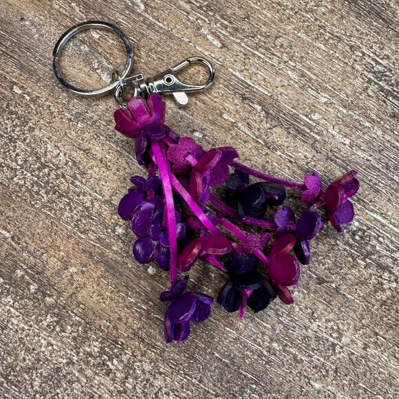 Leather Flower Purse Charm Genuine Leather Bag Charm NEW FAST SHIP - Picture 6 of 6